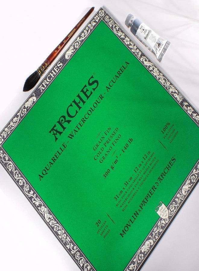 Arches Watercolour Paper Blocks | Cold Pressed Natural White | for Watercolor, Acrylic Painting, Gouache and Poster Color Painting | 300 GSM, 31 x 31 cm- 20 Sheets - Image 2